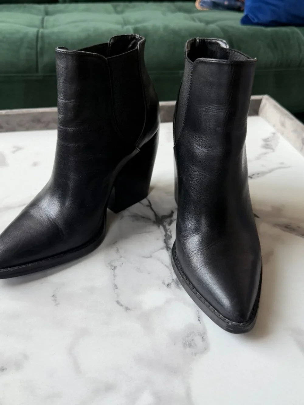 Nordstrom BP Lex Black Leather Ankle Booties Size 8
